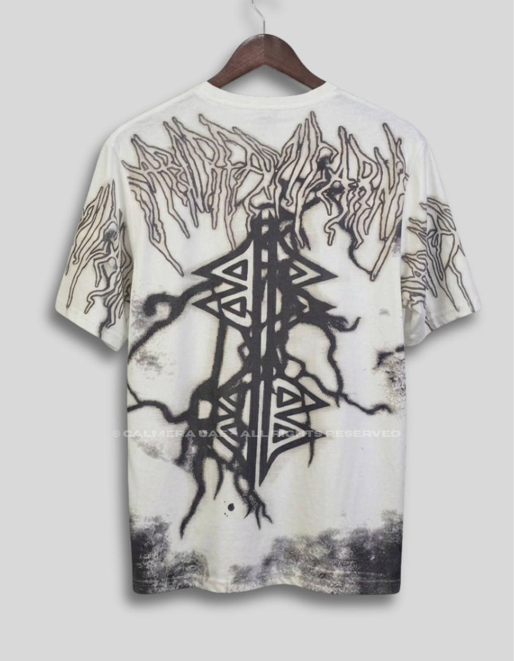 Calmera Storm Graphic Oversized Tee – Monochrome Edition