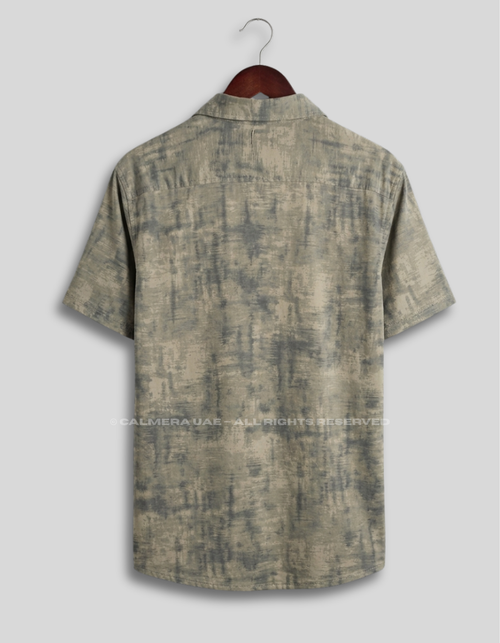 Calmera Abstract Wash Shirt – Sage Khaki Edition