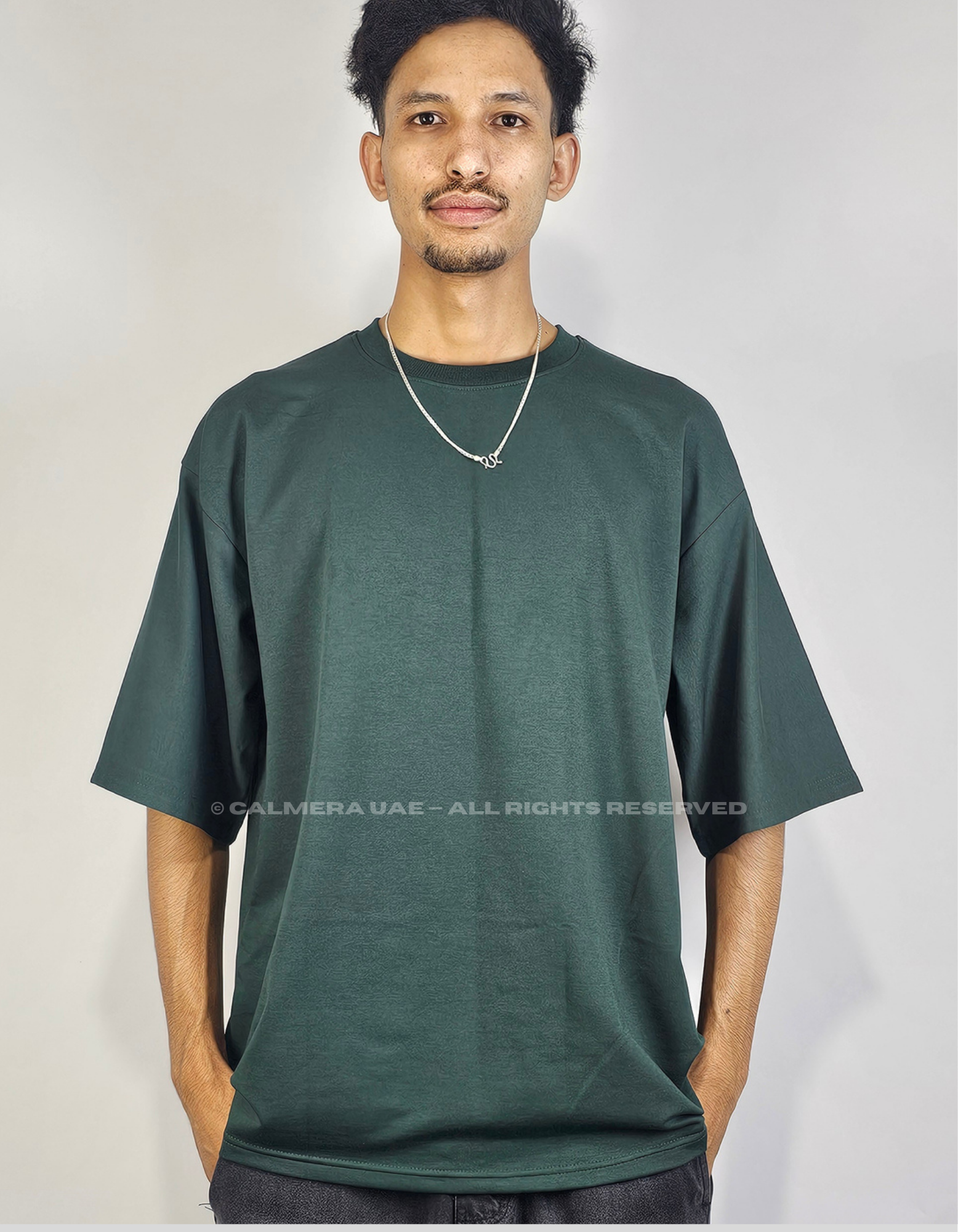 Calmera Essential Oversized Tee – Forest Green