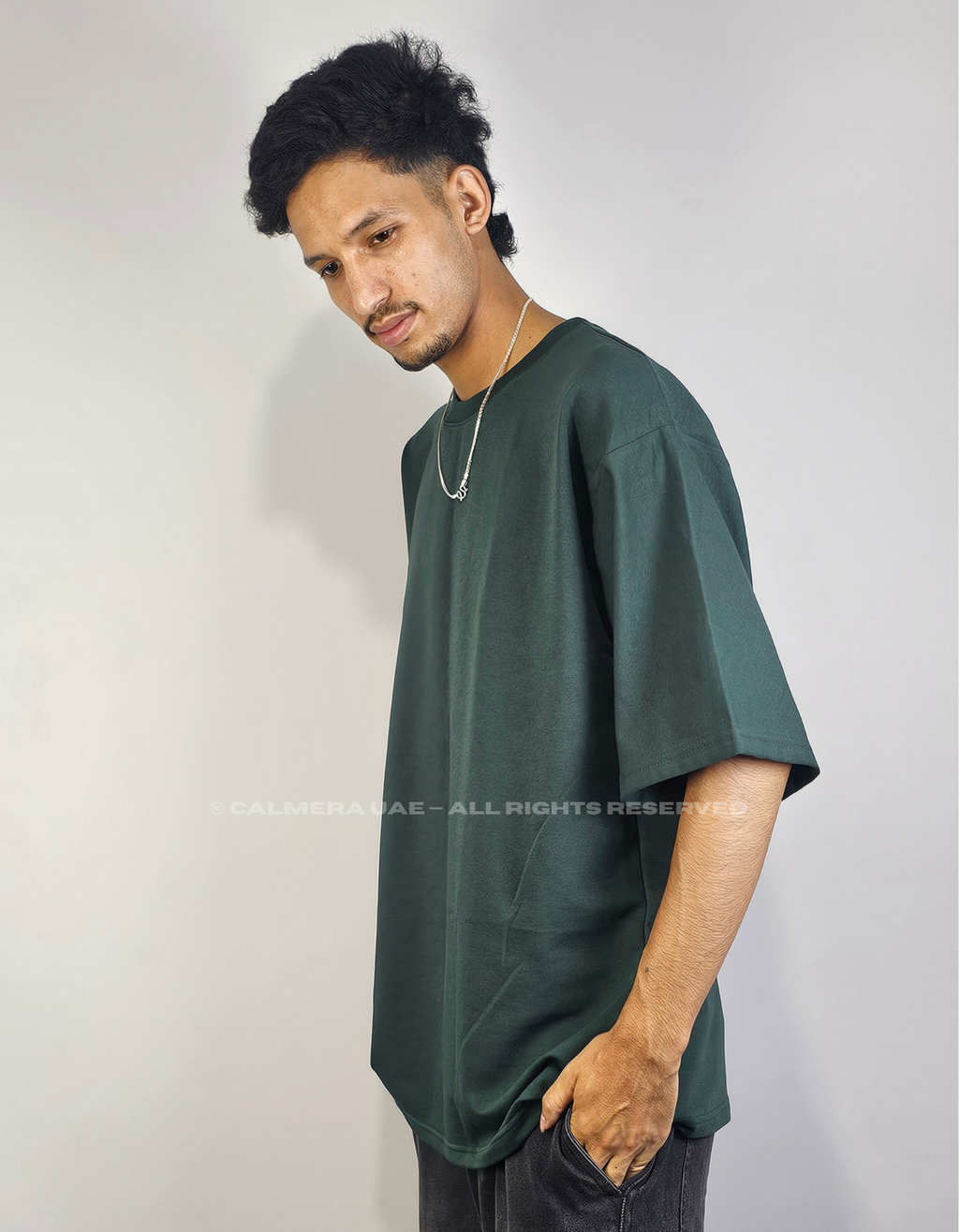 Calmera Essential Oversized Tee – Forest Green