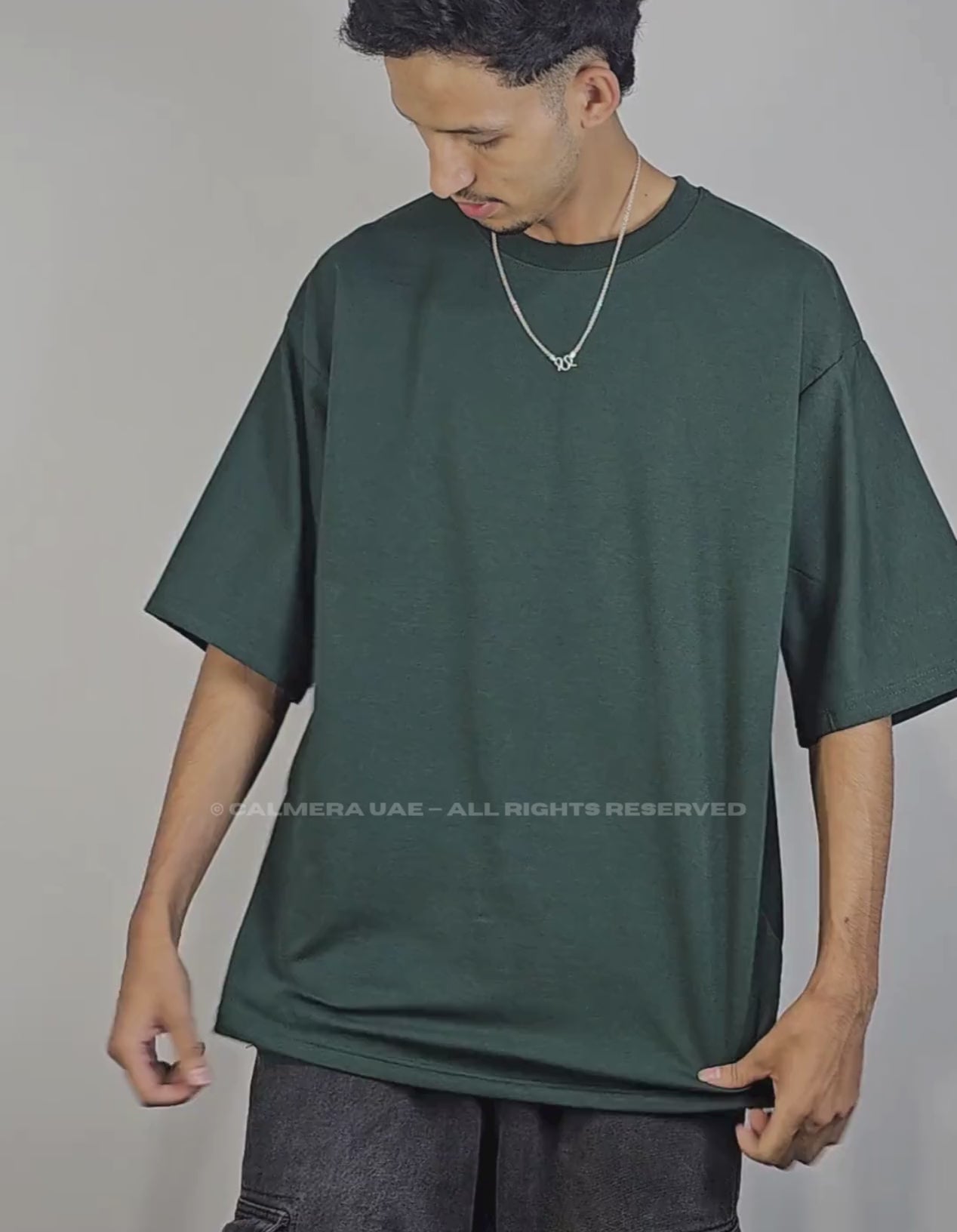Calmera Essential Oversized Tee – Forest Green
