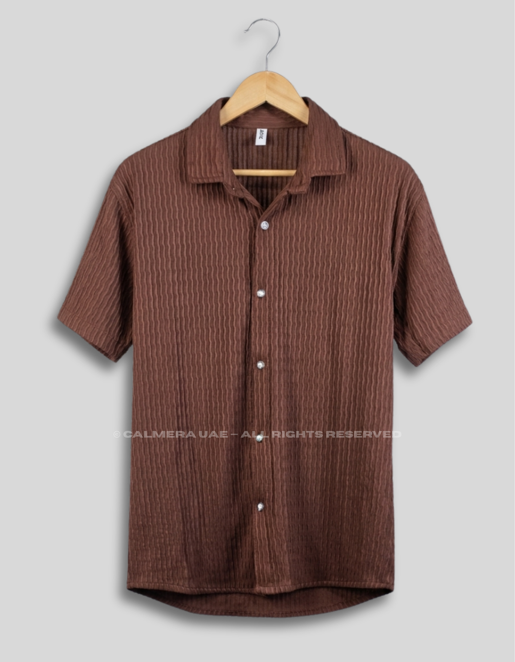 Calmera Textured Wave Shirt – Chocolate Brown