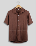 Calmera Textured Wave Shirt – Chocolate Brown
