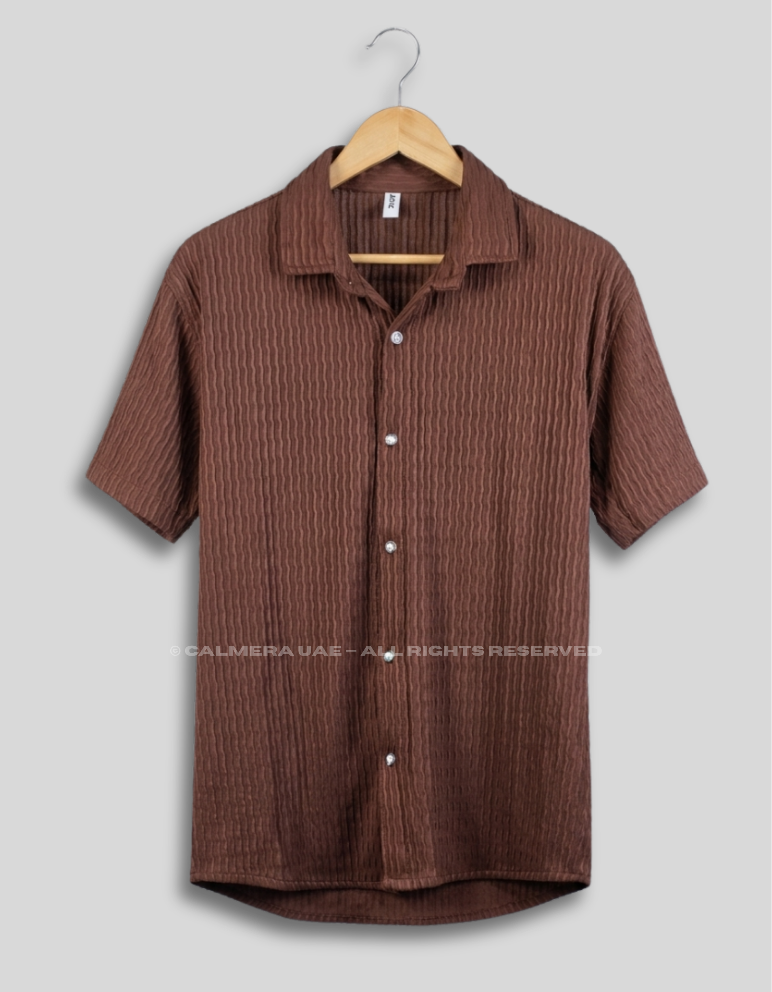 Calmera Textured Wave Shirt – Chocolate Brown
