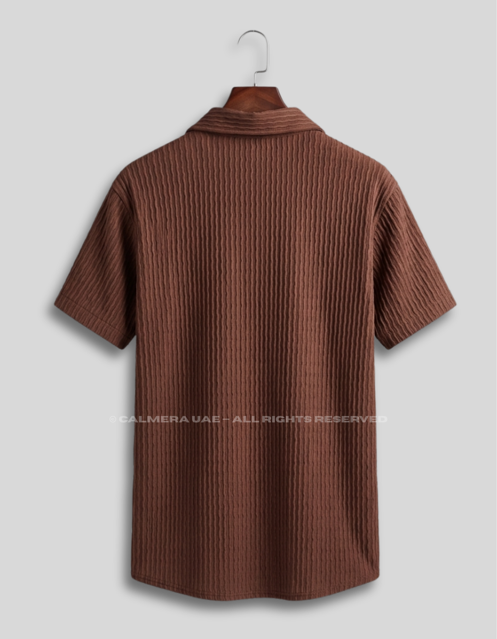 Calmera Textured Wave Shirt – Chocolate Brown