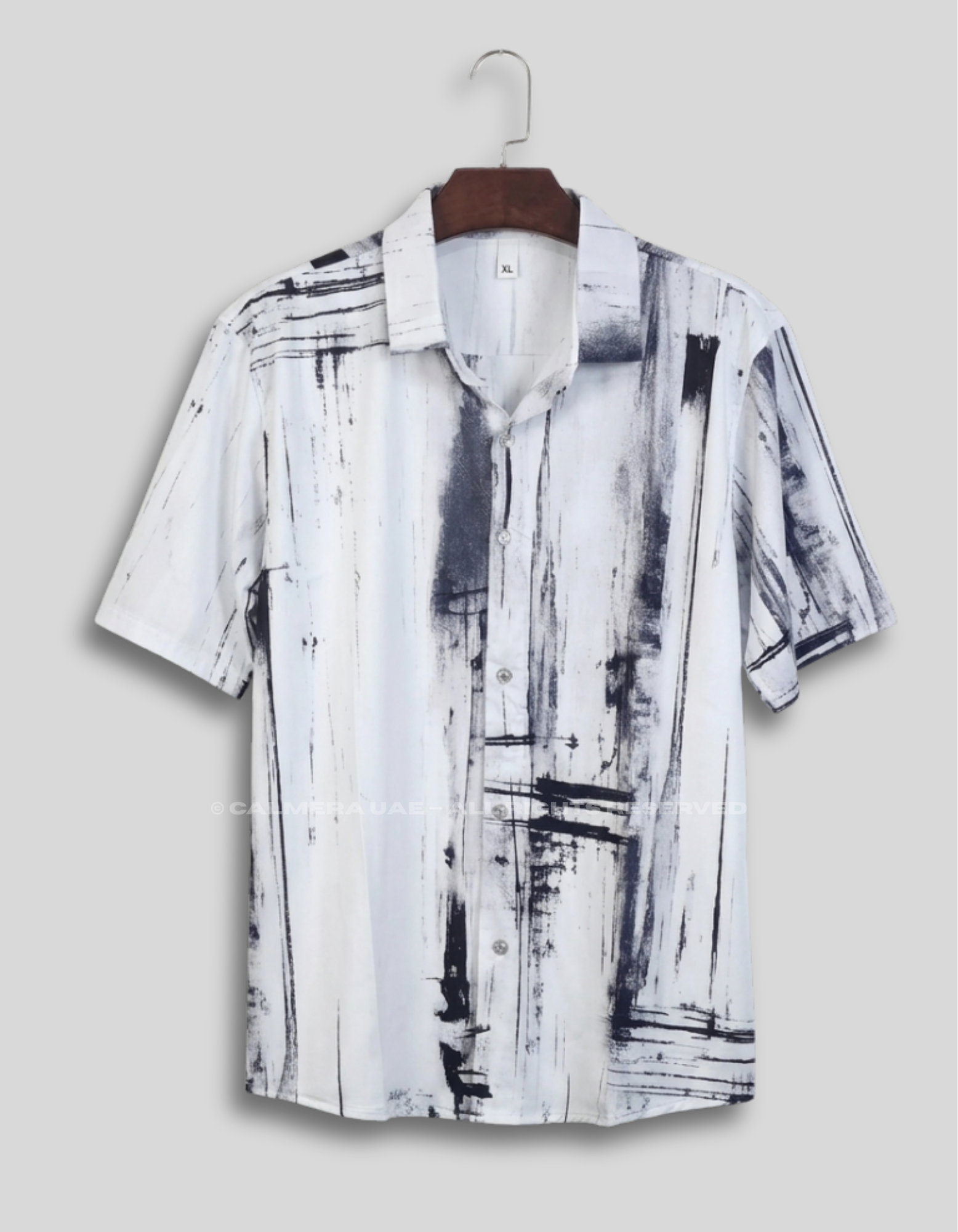Calmera Abstract Brush Stroke Shirt – Monochrome Edition