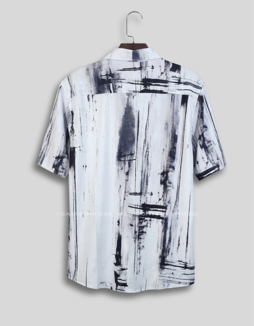 Calmera Abstract Brush Stroke Shirt – Monochrome Edition