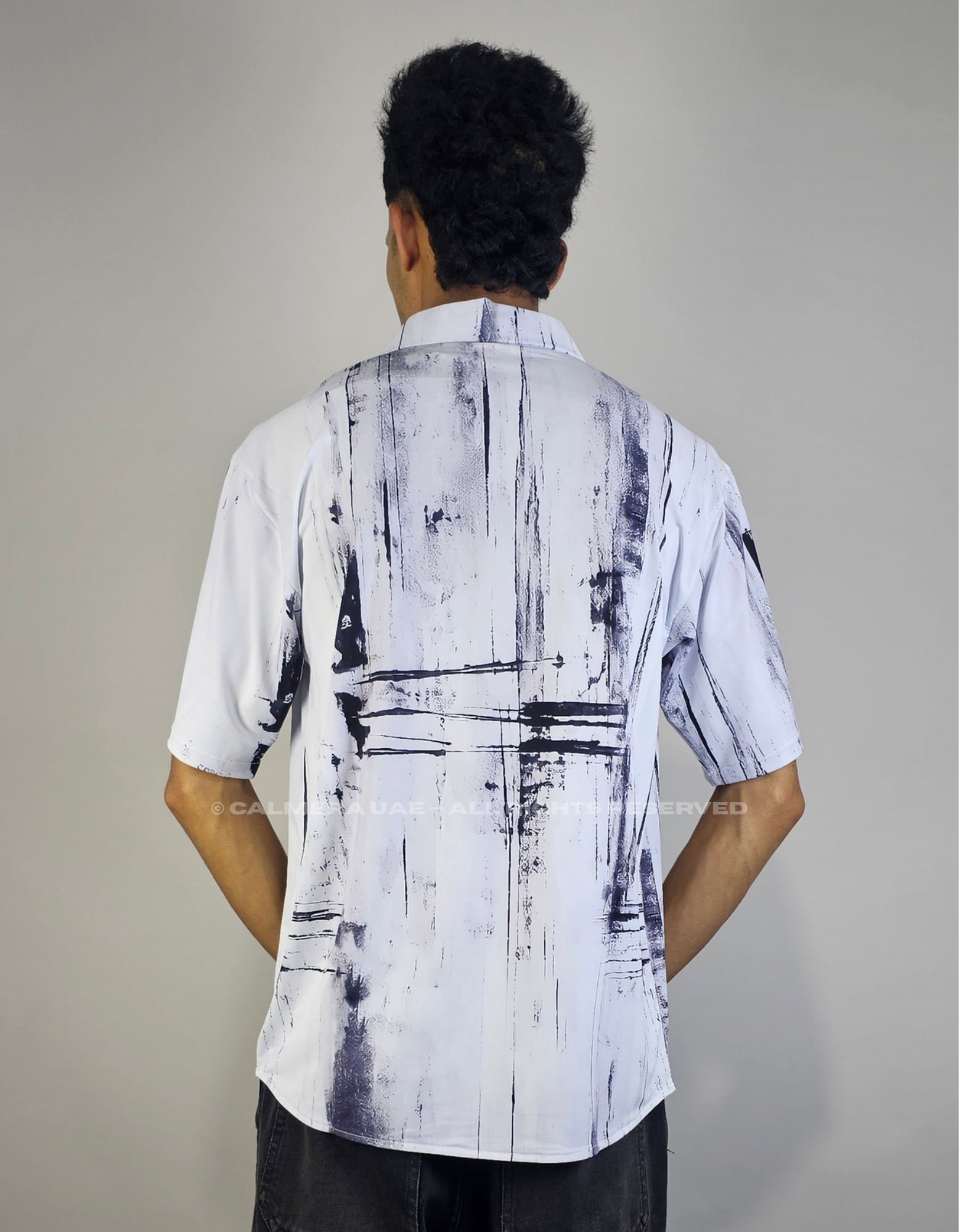 Calmera Abstract Brush Stroke Shirt – Monochrome Edition